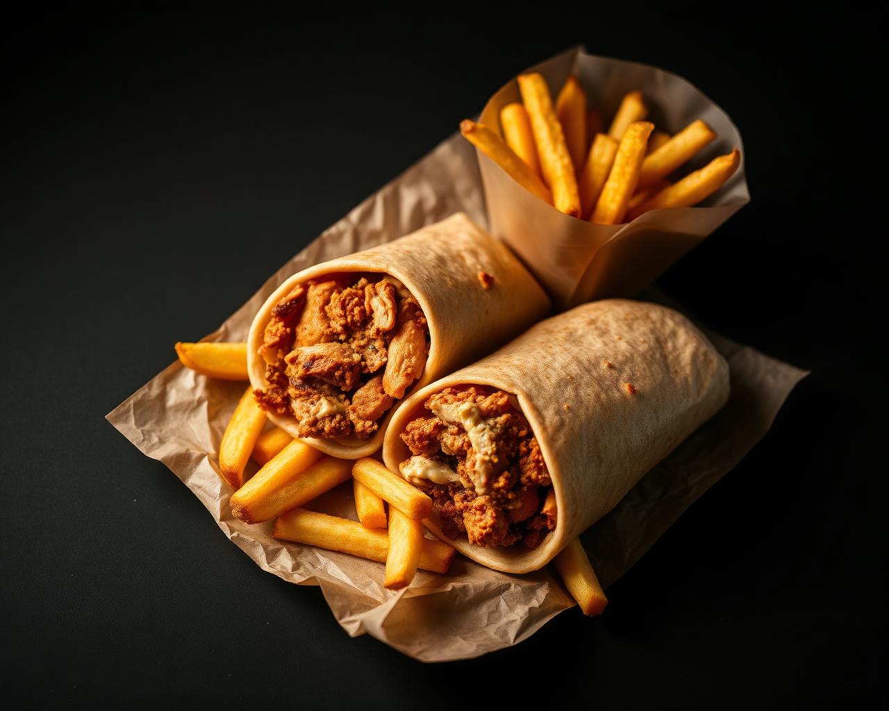 Wrap & fries
